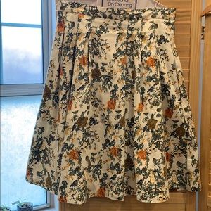 Pink Martini Floral Bird Print Lined Skirt L
